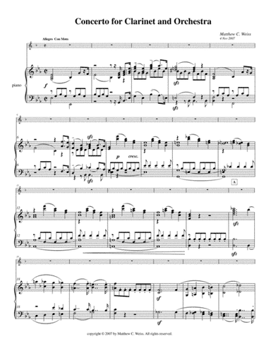 Weiss Clarinet Concerto piano part