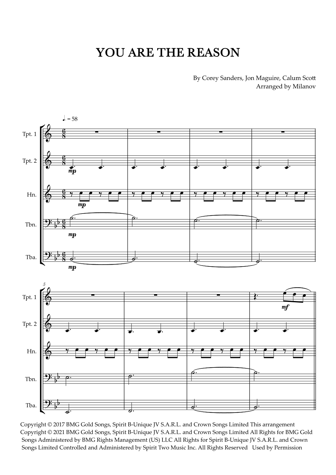 You Are The Reason (arr. Milanov)