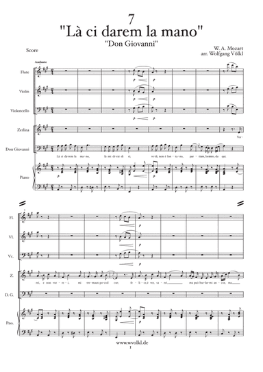 "Là ci darem la mano" - "Don Giovanni", Mozart - arr. for flute, violin, cello, piano and vocals (s (arr. Wolfgang Völkl)