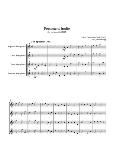 Personent hodie (for sax quartet SATB) (arr. Jordan Grigg)