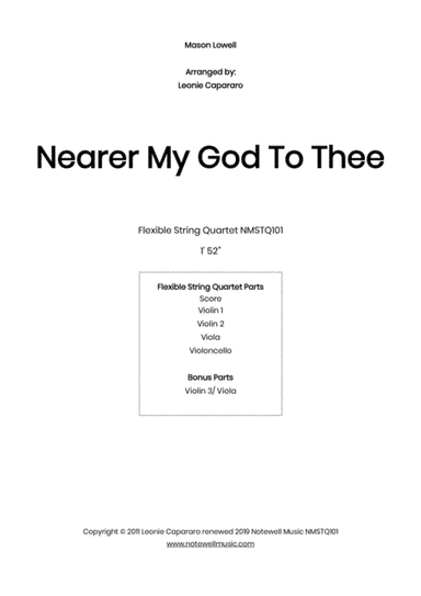 Nearer My God To Thee (String Quartet) (arr. Leonie Capararo)