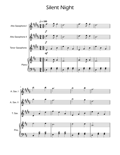 Silent Night - Sax Trio w/ Piano (arr. Ygor Nunes)