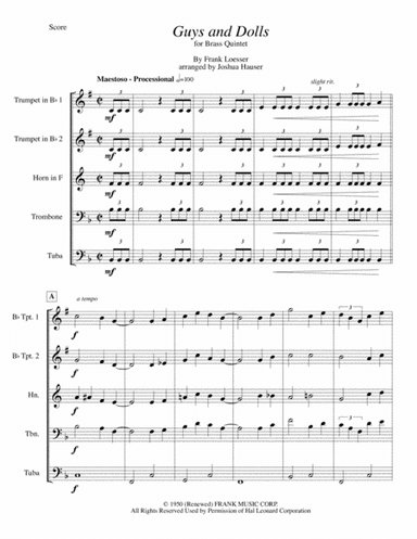 Guys And Dolls (arr. Joshua Hauser)