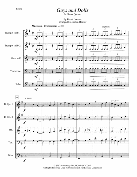 Guys And Dolls (arr. Joshua Hauser)