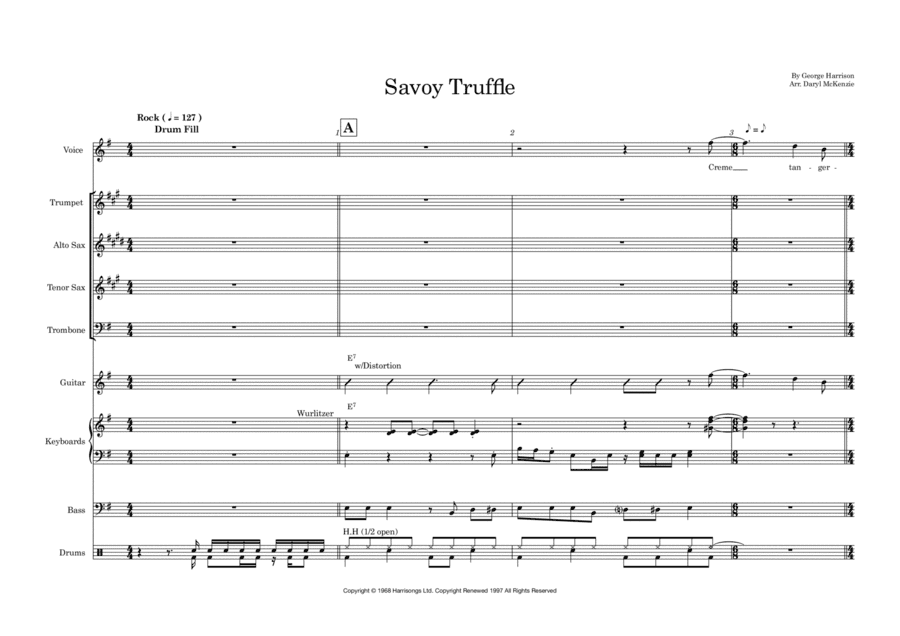 Savoy Truffle (arr. Daryl McKenzie)