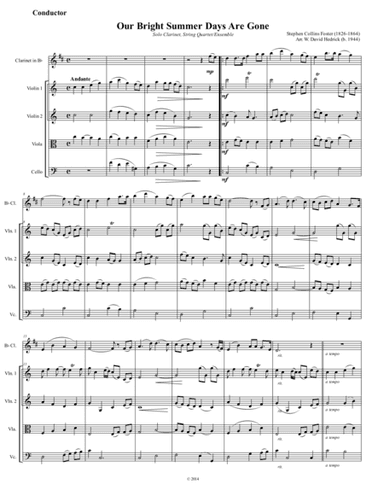 Our Bright Summer Days Are Gone (arr. W. David Hedrick)