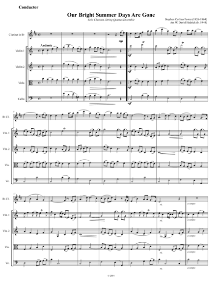 Our Bright Summer Days Are Gone (arr. W. David Hedrick)
