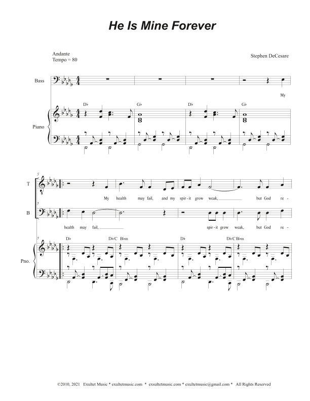 He Is Mine Forever (2-part choir - (TB)