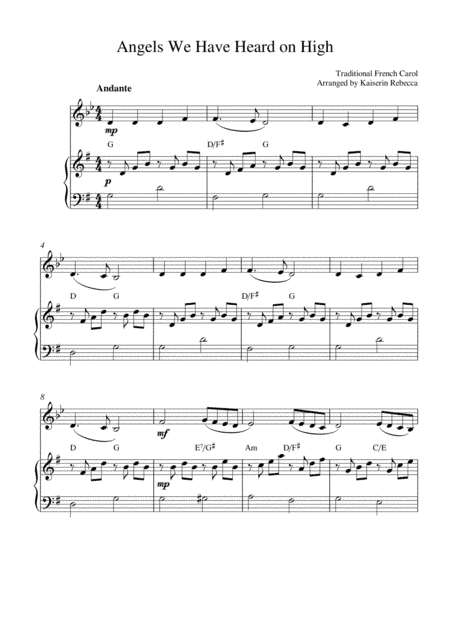 Angels We Have Heard On High (arr. Kaiserin Rebecca)