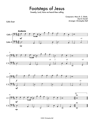 Footsteps of Jesus - Cello Duet (arr. Christopher Bell)