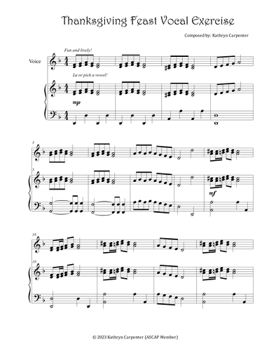 Thanksgiving Feast Vocal Exercise