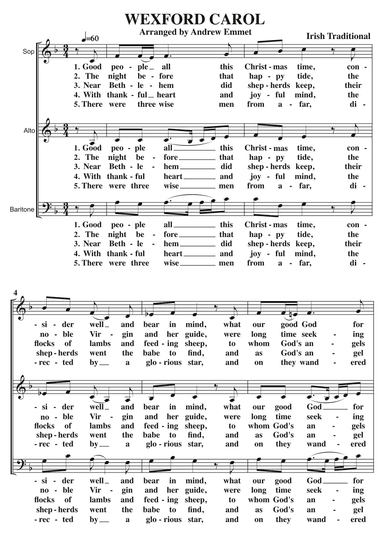 Wexford Carol A Cappella SAB (arr. Andrew Emmet)
