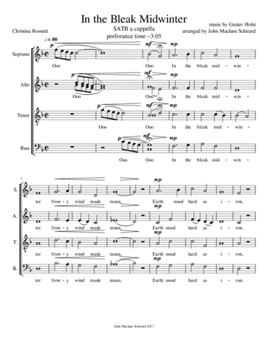 In the Bleak Midwinter (arr. John Maclane Schirard)