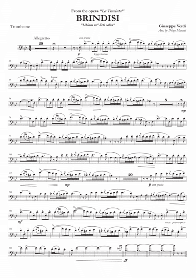 Brindisi from "La Traviata" for Trombone and Piano (arr. Diego Marani)