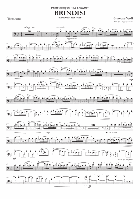 Brindisi from "La Traviata" for Trombone and Piano (arr. Diego Marani)