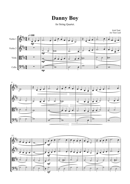 Danny Boy for String Quartet (arr. Tim Curd)