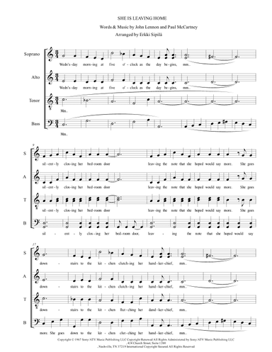 She's Leaving Home (arr. Erkki Sipilä)