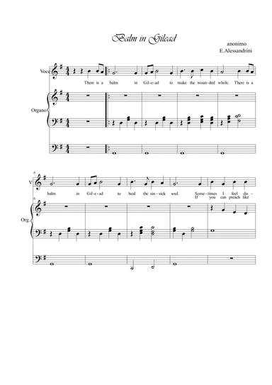 Balm in Gilead (arr. Ester Alessandrini)
