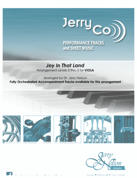 Joy In That Land  (Arrangements Level 3-5 for VIOLA + Written Acc)  Hymns (arr. Dr Jerry Nelson)