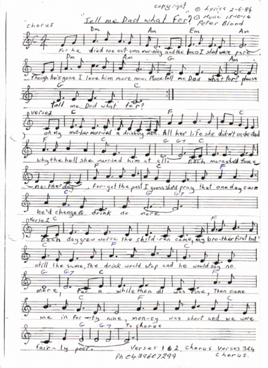 Tell me Dad what for?