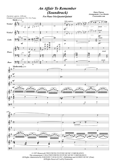 An Affair To Remember (our Love Affair) (arr. Uwe Roessler / Rössler / Rassler)