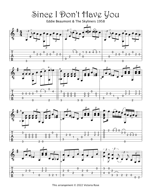 Since I Don't Have You (arr. Victoria Rose)