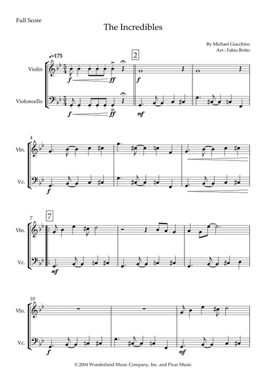 The Incredibles (main Theme) (arr. Fabio Britto)