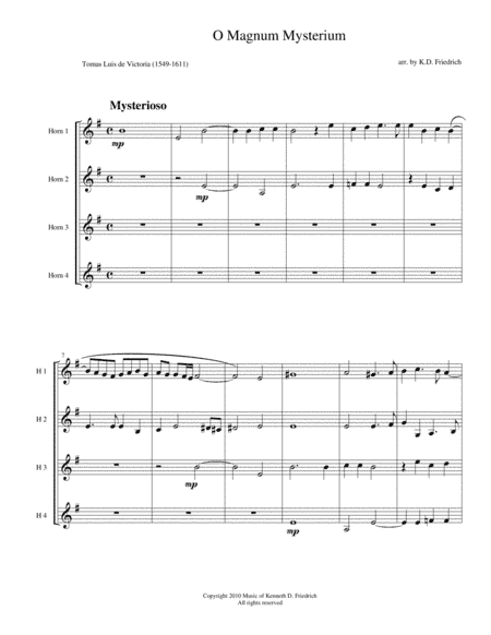 O Magnum Mysterium (arr. Kenneth D. Friedrich)