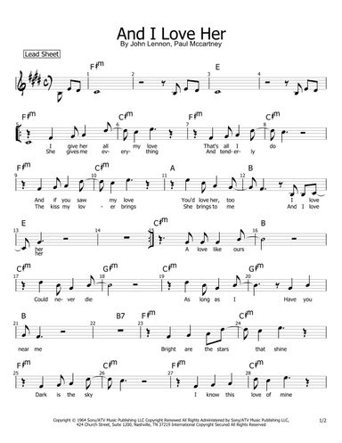And I Love Her (arr. Philip Jackson)