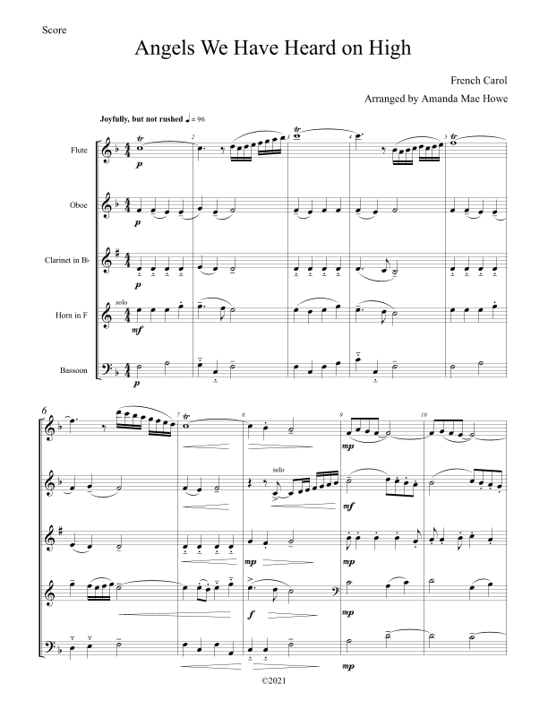 Angels We Have Heard On High (arr. Amanda Howe)