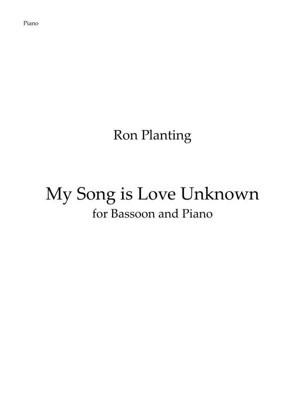 My Song Is Love Unknown - for Bassoon and Piano