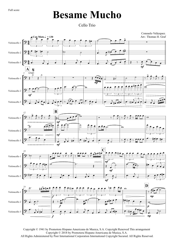 Bésame Mucho (kiss Me Much) (arr. Thomas Graf)