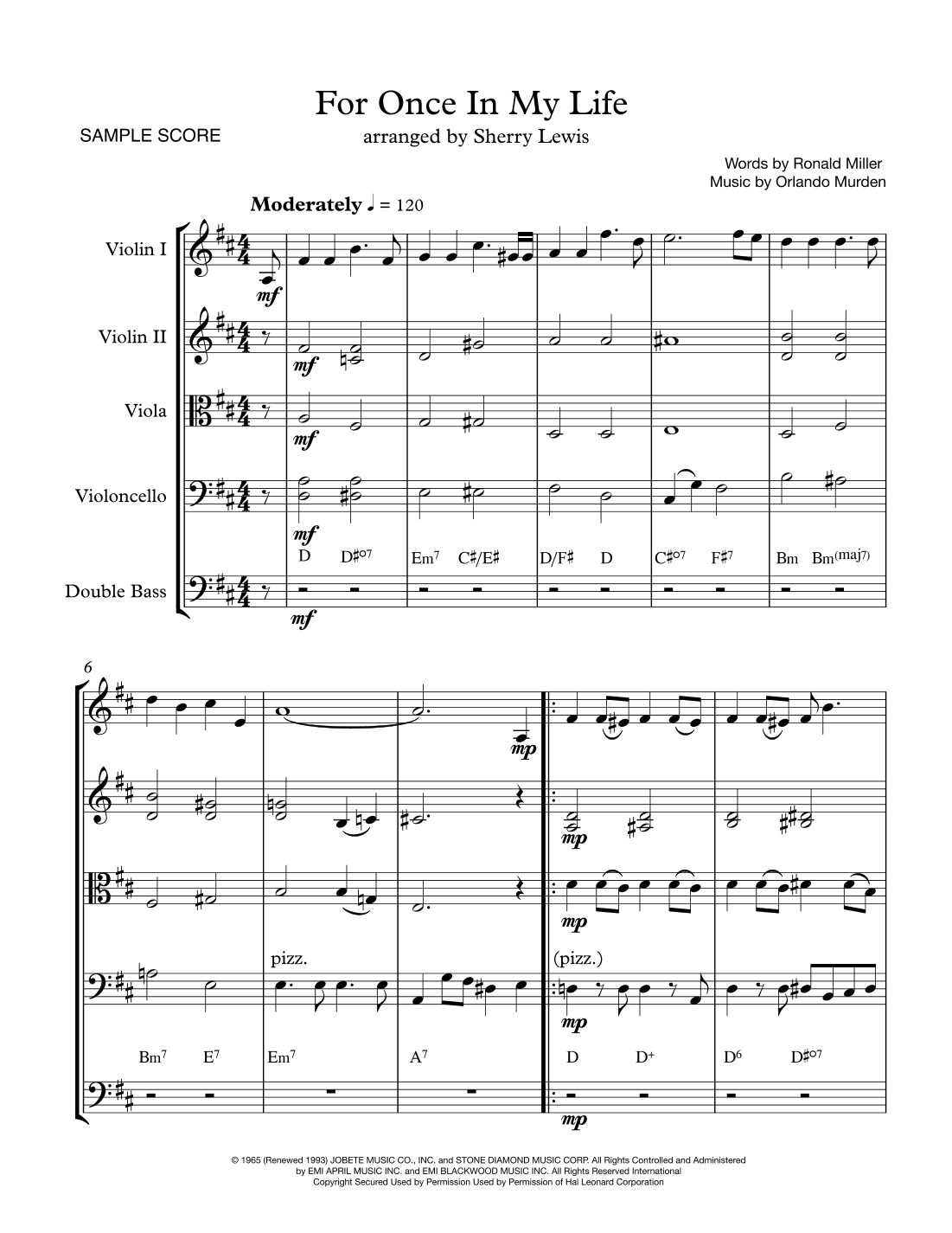 For Once In My Life (arr. Sherry Lewis)