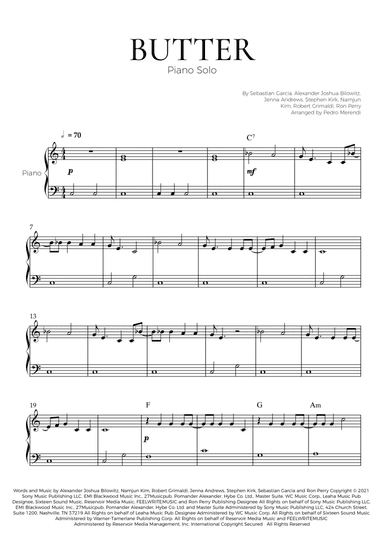 Butter (arr. Pedro Merendi)