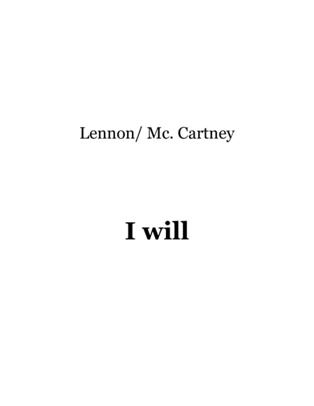 I Will (arr. Mike Porcel)