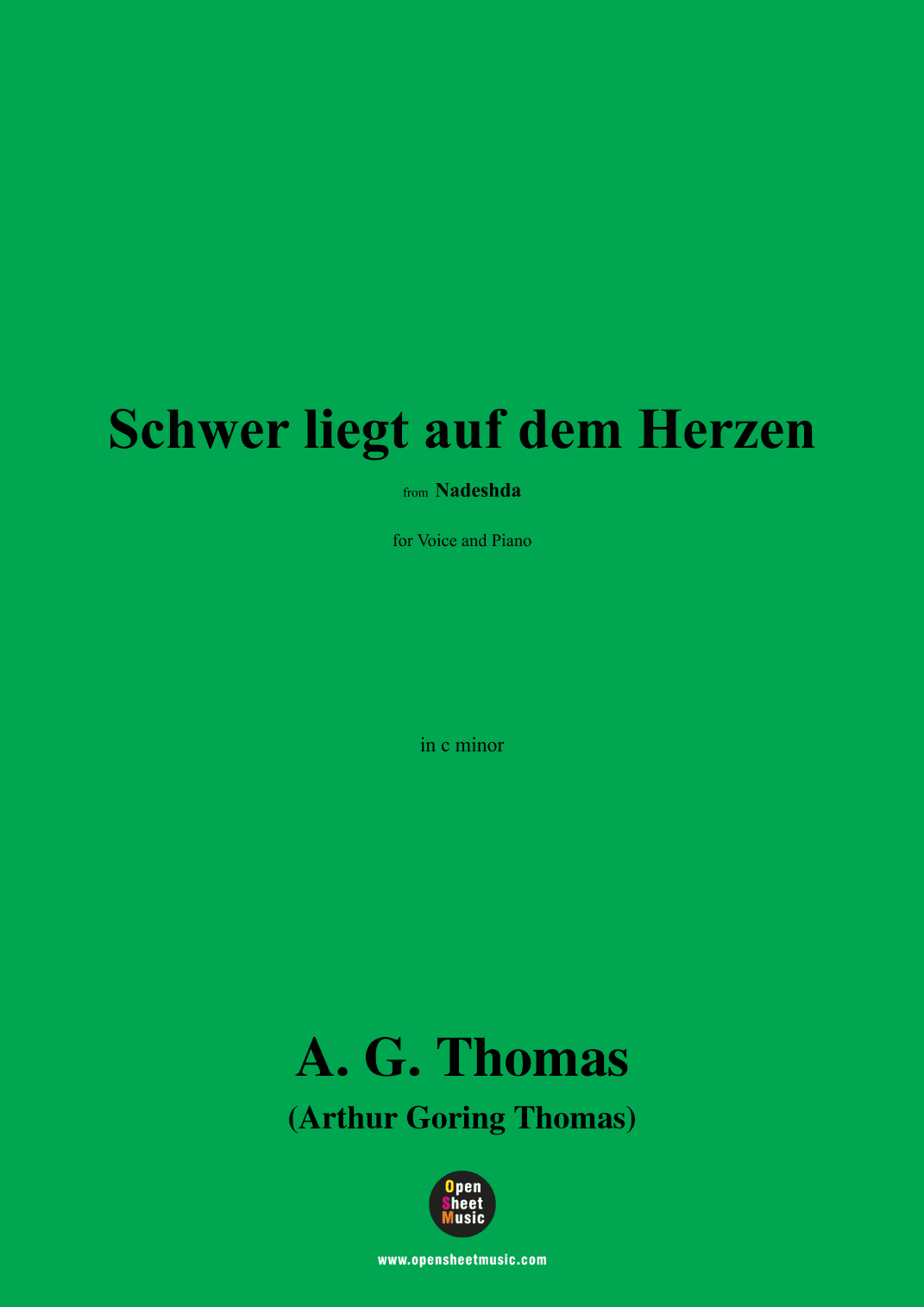 A. G. Thomas-Schwer liegt auf dem Herzen,from Nadeshda,in c minor (arr. OSM Press)