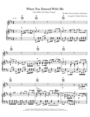When You Danced With Me (arr. Vladimir Markowsky)
