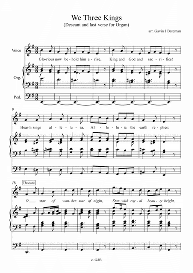 We Three Kings last verse and descant (arr. Gavin Bateman)