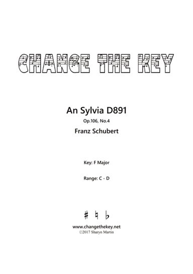 An Sylvia - F Major (arr. Change the Key)