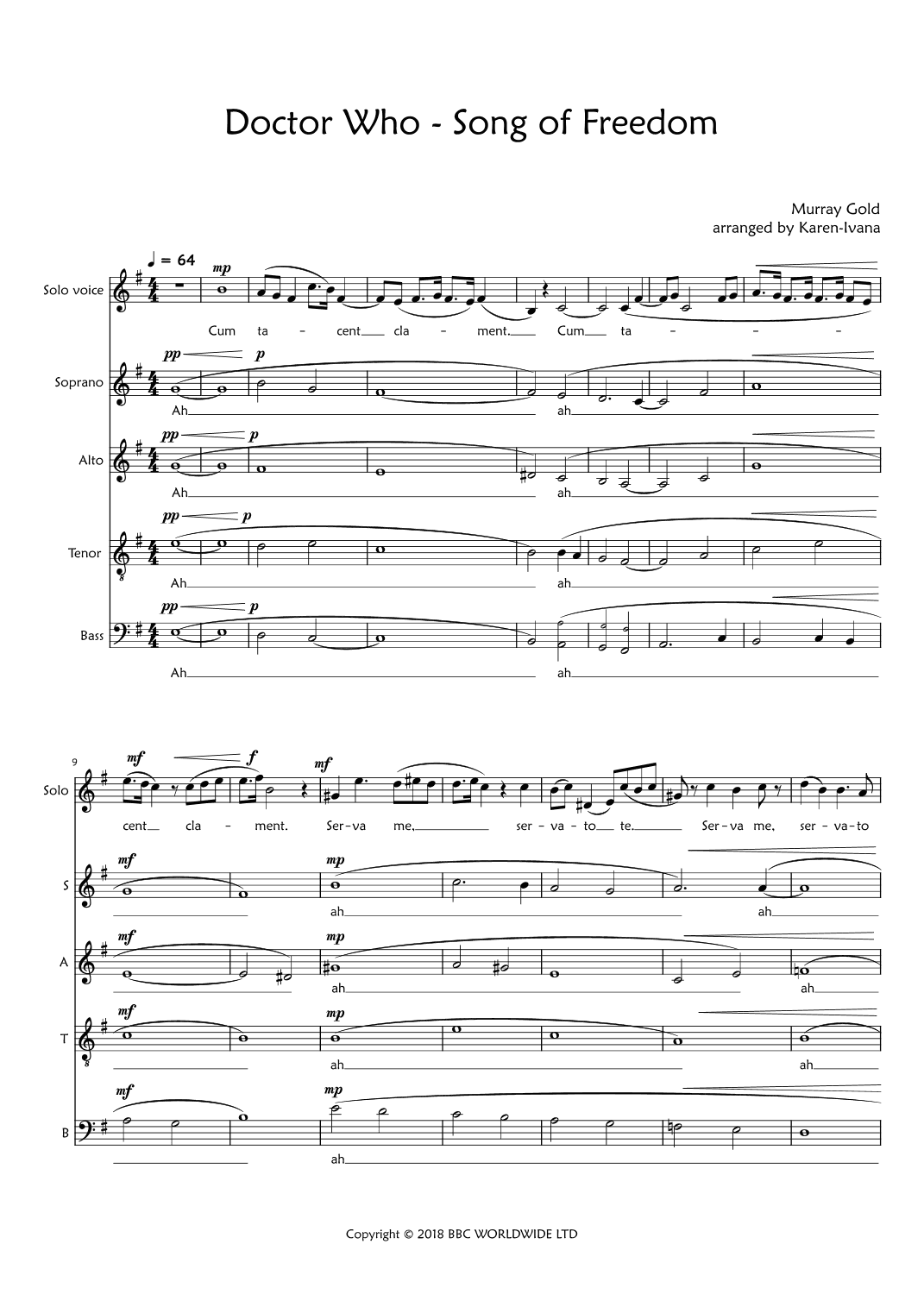 Song Of Freedom (arr. Karen Ivana)