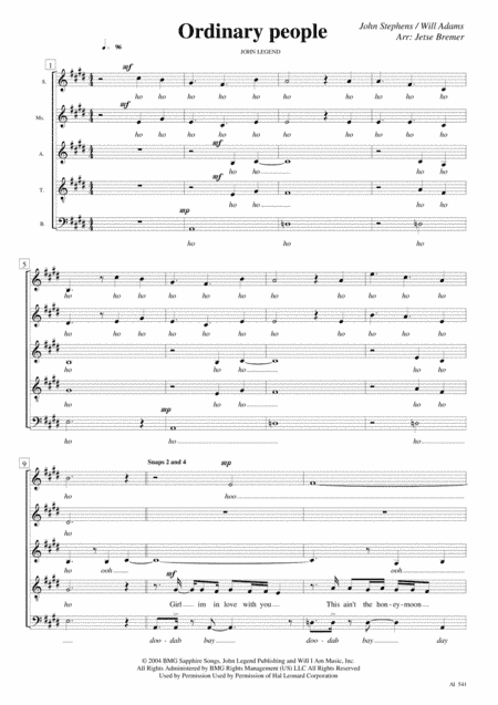 Ordinary People (arr. Jetse Bremer)