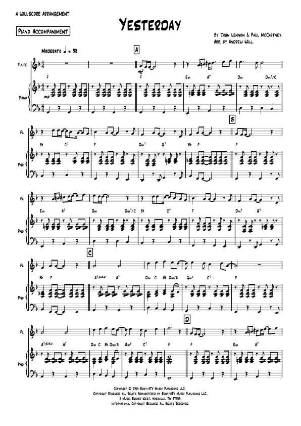 Yesterday (arr. Andrew Will)