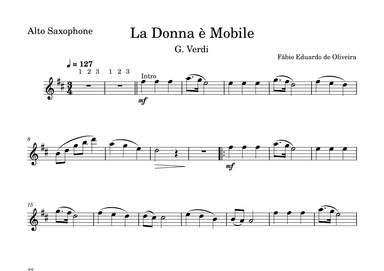 La Donna è Mobile - Rigoletto (Verdi)  - Easy Arrangement (arr. Fabio Eduardo de Oliveira)