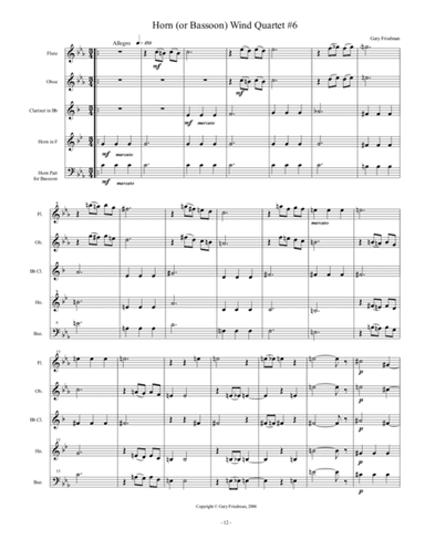 Horn (or Bassoon) Wind Quartet #6
