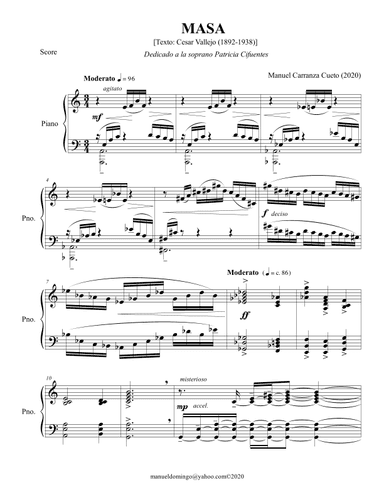 "Masa" Op. 17 for soprano y piano