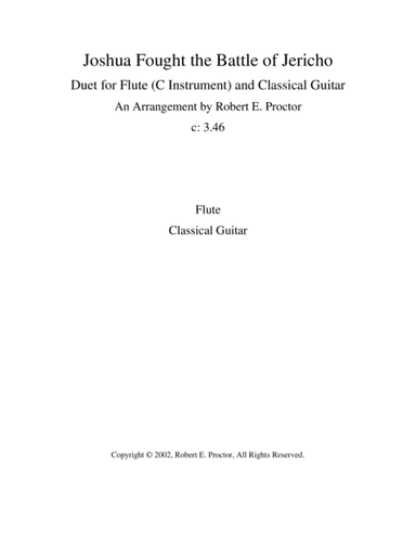 Joshua Fought the Battle of Jericho - Duet for Flute and Guitar (arr. R.E. Proctor)