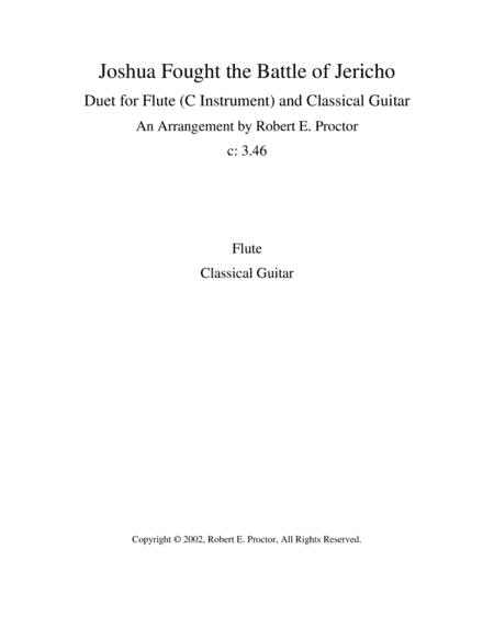 Joshua Fought the Battle of Jericho - Duet for Flute and Guitar (arr. R.E. Proctor)