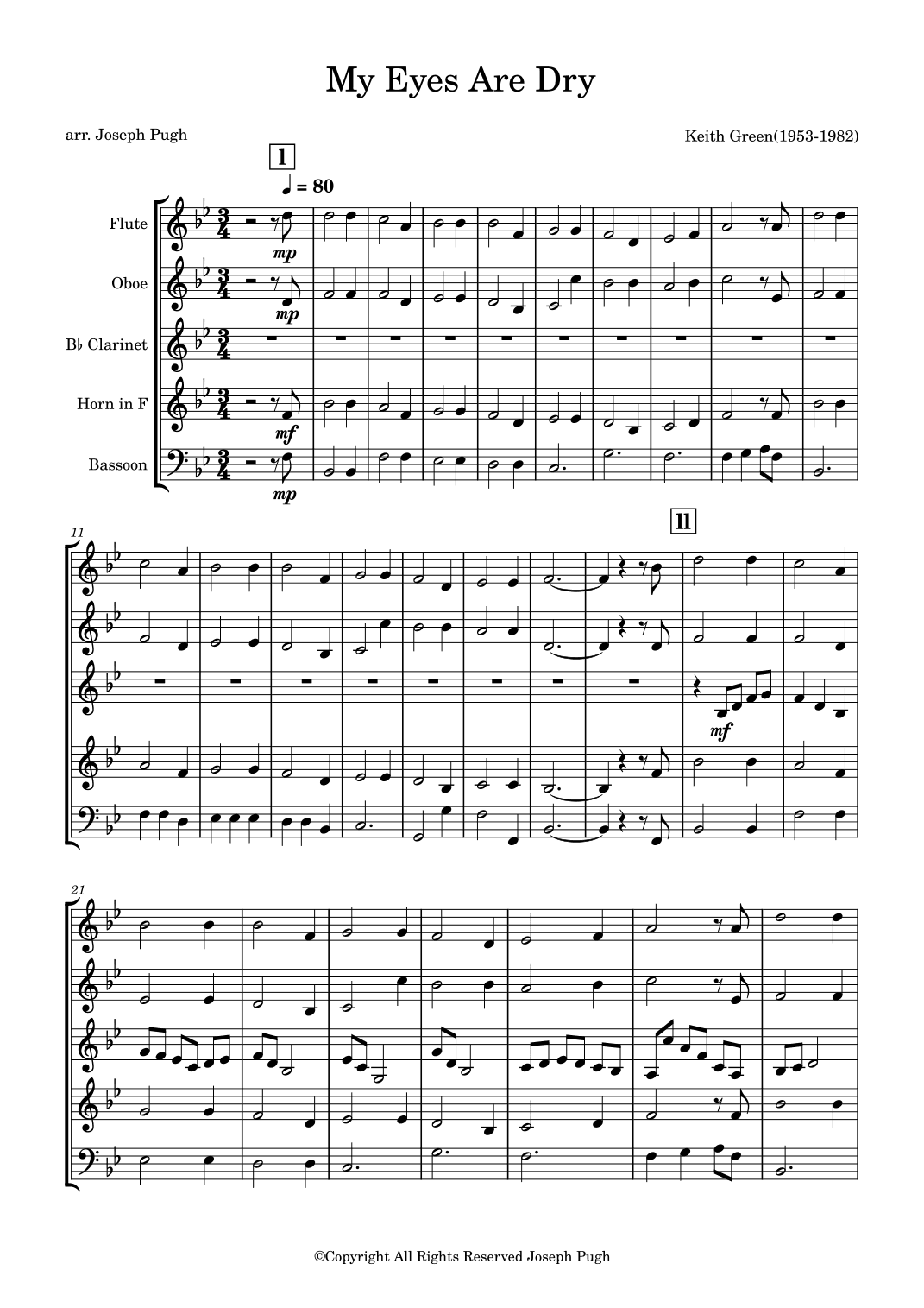 My Eyes Are Dry (arr. Joseph Pugh)