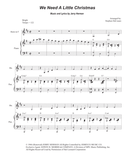 We Need A Little Christmas (arr. Stephen DeCesare)