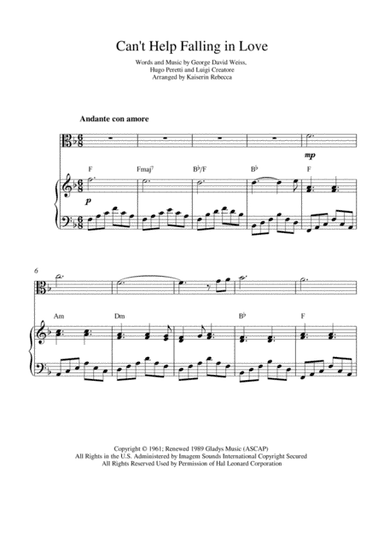 Can't Help Falling In Love (arr. Kaiserin Rebecca)
